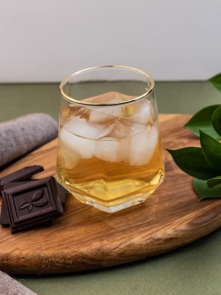 Набор шестигранных стаканов, 330мл, золотая кайма, 6 шт.