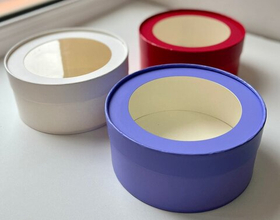 Упаковка "Шайба" Лавандовая с окном д 20 высота 7см