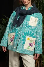 Куртка Soeurs с Вышитыми Нарциссами / Daffodils голубая