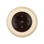 Розетка с З.К., керамика, цвет коричневый B1-101-02