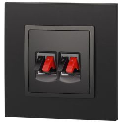 14-3112-05 ЭРА Розетка аудио двойная, IP20, Эра Elegance, антрацит