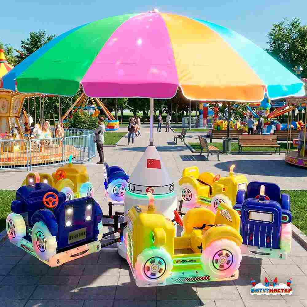 Электрическая Аттракцион карусель «Дружные машинки», 3,5х2,8 м