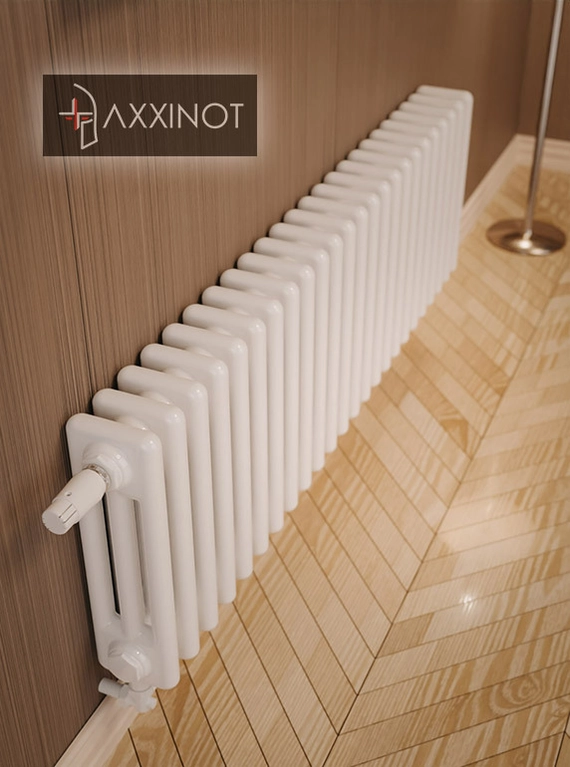 Axxinot Sentir 3030 - трехтрубный трубчатый радиатор высотой 300 мм, нижнее подключение с термовентилем