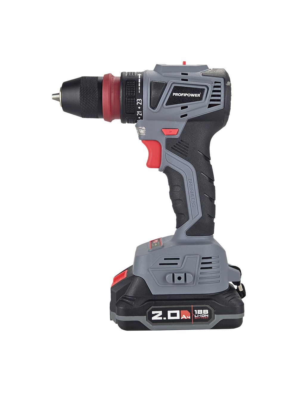 Аккумуляторный бесщеточный шуруповерт со сьемным патроном PROFIPOWER MKBL-18BM (18В, Li-ion-2шт, 2.0Ач, 45нм, З/У, 0,8-10мм, в кейсе)