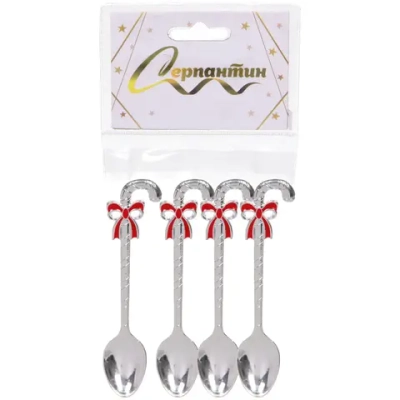 Набор ложек для десерта 4шт «Леденец», цвет серебро