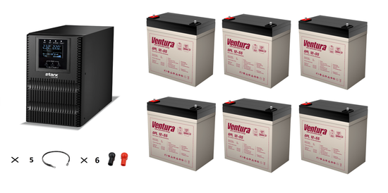 Комплект ИБП Stark Country 2000 Online One + АКБ Ventura GPL 12-55 х 6 шт.