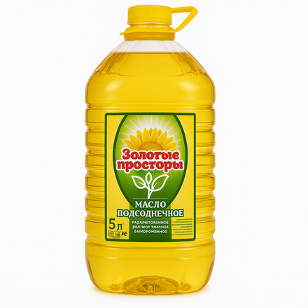 Масло подсолнечное Золотые Просторы 5 л