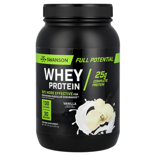 Swanson Vitamins, Full Potential Whey, сывороточный протеин, ваниль, 1050 г (2,31 фунта)