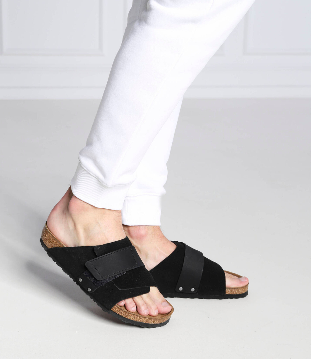 Шлепанцы кожаные kyoto vl Birkenstock - черный(1022350)