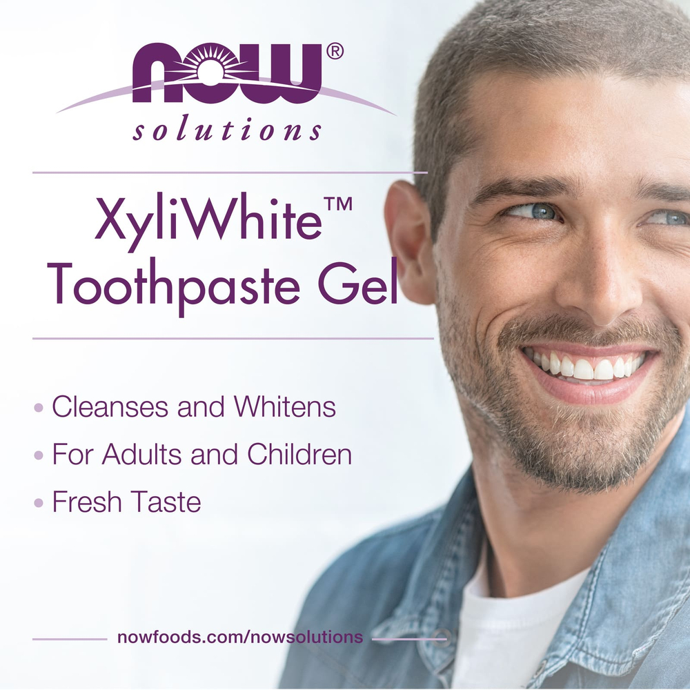NOW Foods, Solutions, XyliWhite™, зубная паста-гель, кокосовое масло и мята, 181 г (6,4 унции)