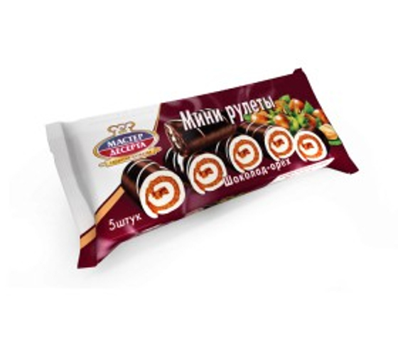 Мини-рулеты Мастер Десерта нач. шоколадно-ореховой 175г (15шт)