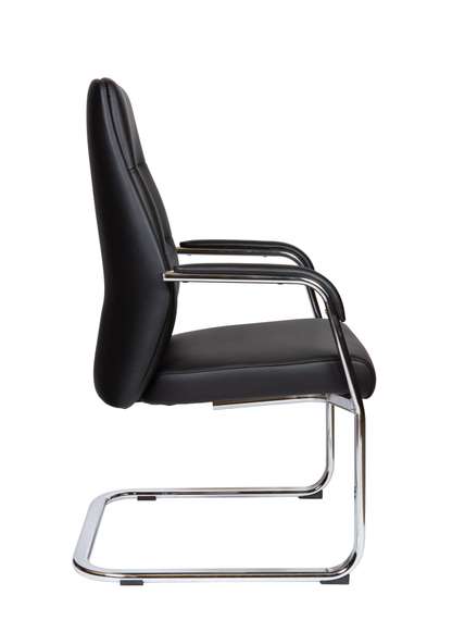 Кресло офисное Норден / Нанси CF / Nancy CF  / алюминиевая  база / черная экокожа