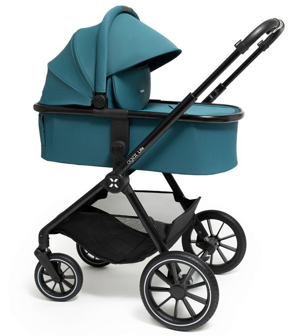 Коляска Agex Life 3 в 1 с автокреслом i-Safe Black ALG528 Green (Зеленый)