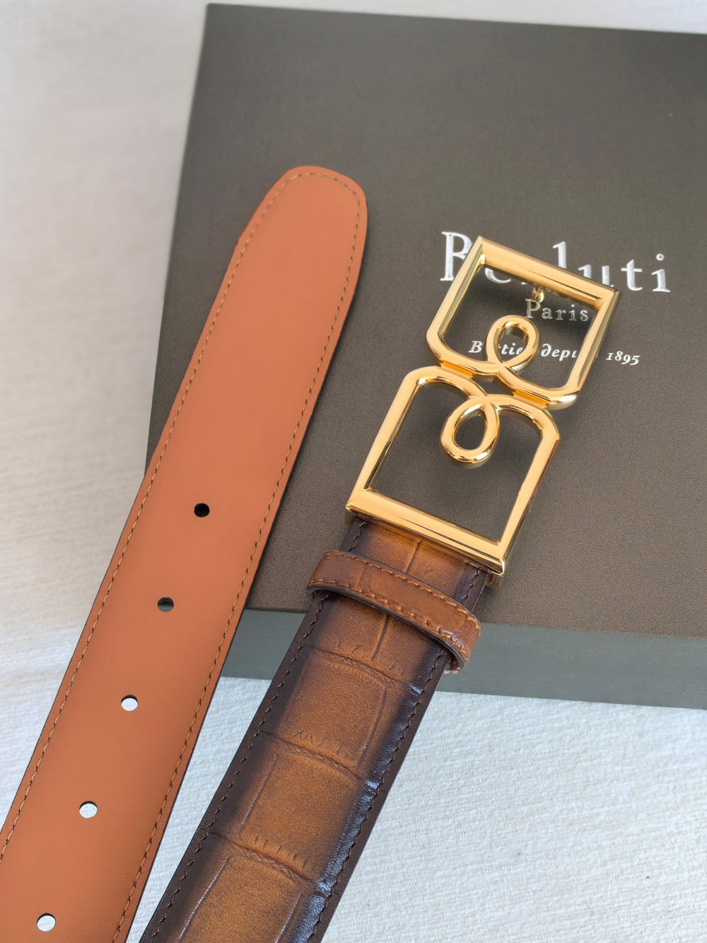 Ремень из коровьей кожи с ручной окраской