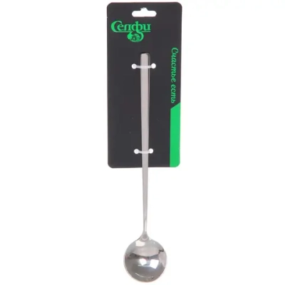 Ложка чайная с длинной ручкой 20см «SERGIO», цвет серебро