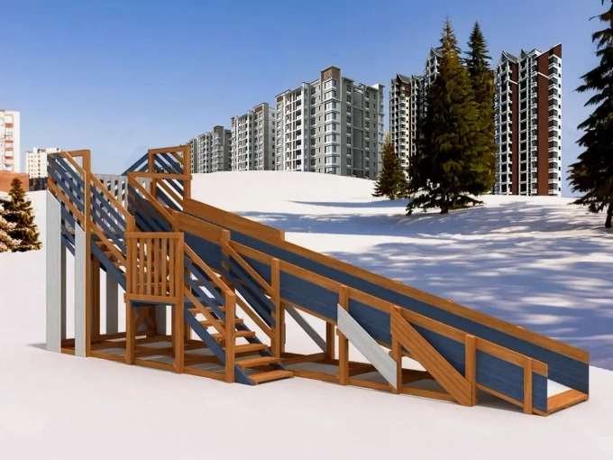 Зимняя горка "IgraGrad Snow Fox", скат 8 м мод.3