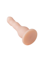 Телесный стимулятор простаты с изгибами - 13,5 см. (Цвет: телесный)