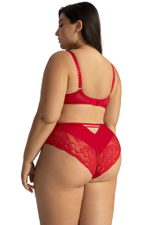 Трусики-бразилиана со средней линией талии Grace (Размер: XL) (Цвет: красный)