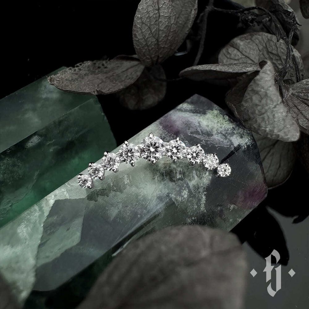 Кластер "Nine Stones" - Белое золото - White CZ