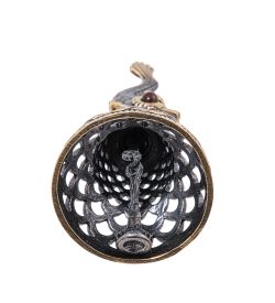 AM- 588 Колокольчик «Рыба Чешуя « (латунь, янтарь)