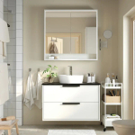 Тумба для ванной  - HAVBÄCK / TÖRNVIKEN /  HAVBАCK / TОRNVIKEN IKEA/ХАВБЕК / ТОРНВИКЕН ИКЕА, 79Х102см, белый/черный