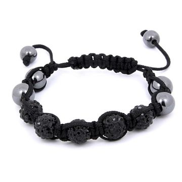Браслет шамбала (5шар/черная)