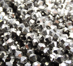 ББЛ001НН4 Хрустальные бусины "биконус", цвет: серебро металлик, размер 4 мм, кол-во: 95-100 шт.