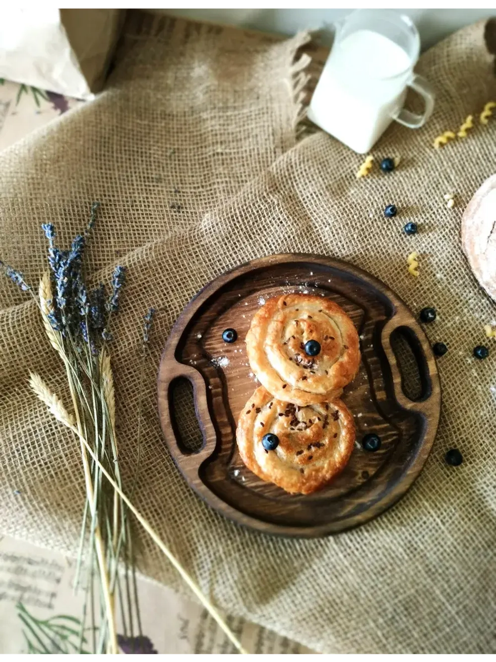 Поднос деревянный сервировочный из кедра для подач