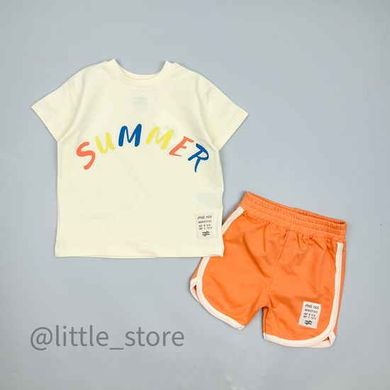 Комплект хлопковый Moi Noi, Молочный/оранжевый