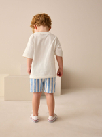 Шорты льняные для мальчика Next AG3-808, Белый, Голубой