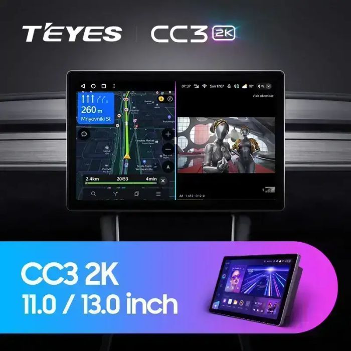 Магнитола для Ford Mondeo 4, Focus 2, S-Max/Galaxy и пр. (ШГУ овальное) - Teyes CC3-2K-360 монитор 13" 2K QLED на Android 10, Быстрая, CarPlay, 4G SIM-слот, 4 камеры в комплекте