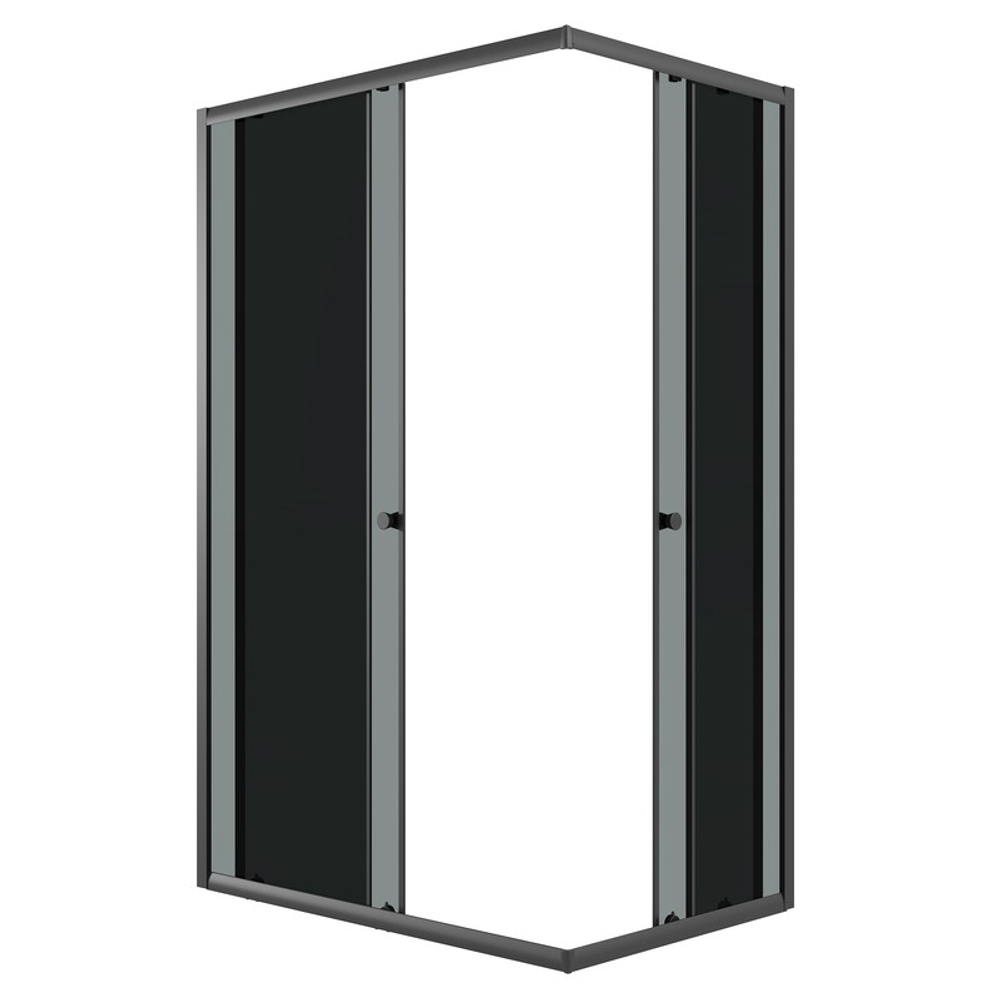 Душевое ограждение Niagara Eco NG-1118-14QT (110х80х190) прямоугольник,раздвижное,черный,стекло тонированное,1 место