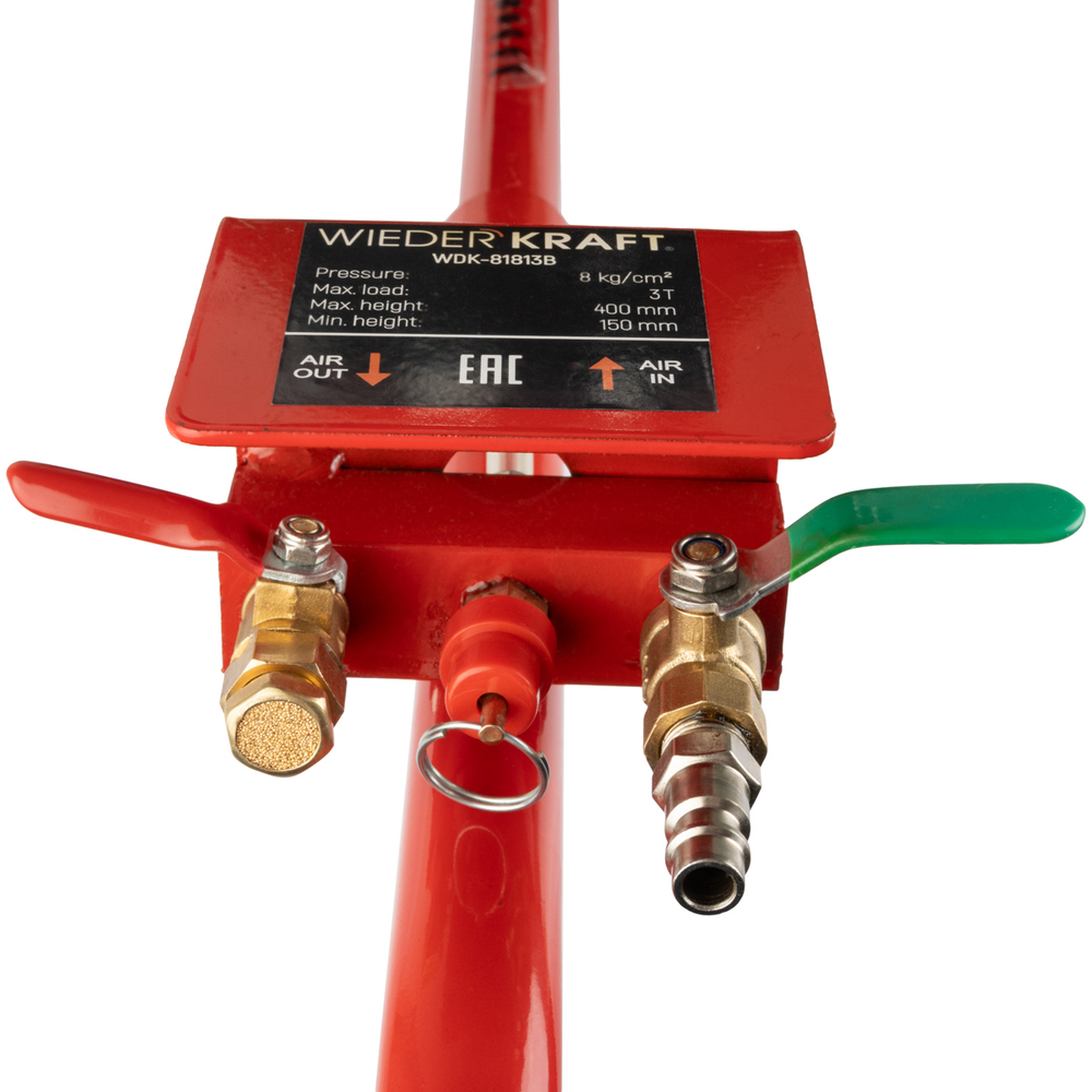 WDK-81813B Домкрат пневматический подкатной, г/п 3 т, 135-435 мм, с удлинённой рукоятью