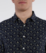 Рубашка SS COLLIN AOP GUESS - темно-синий(M4GH24 WO089)