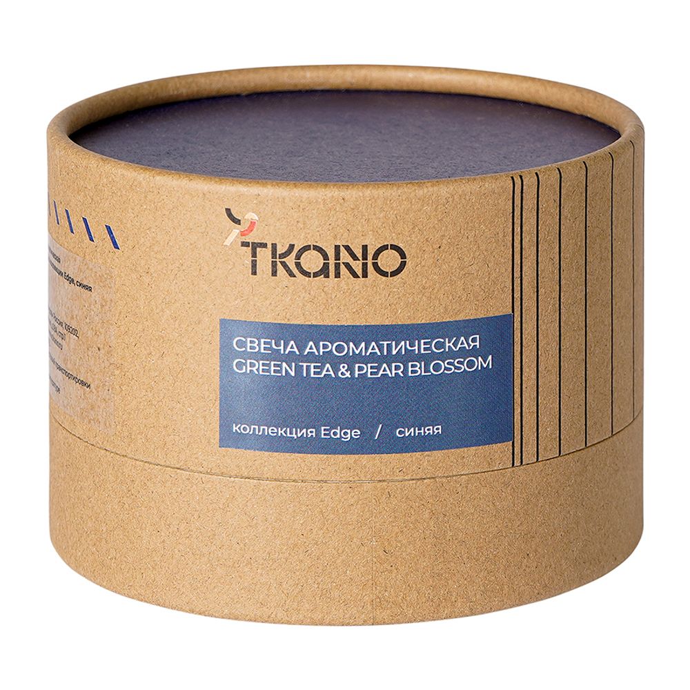 Свеча ароматическая Green tea & Pear blossom из коллекции Edge, синий, 30 ч