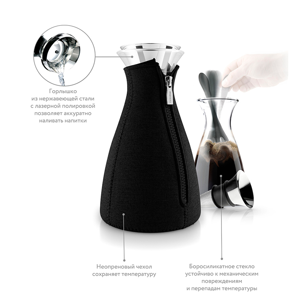 Кофейник Cafe Solo в неопреновом текстурном чехле 1 л черный