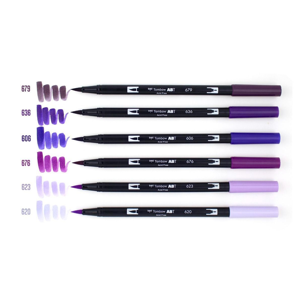 Набор Tombow AB-T Dual Brush 6 Purple Blendables