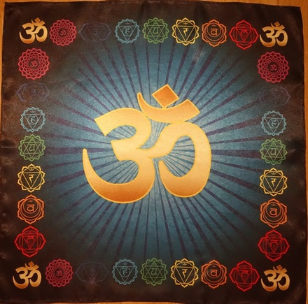 Скатерть для медитаций и йоги "АУМ" - голубой