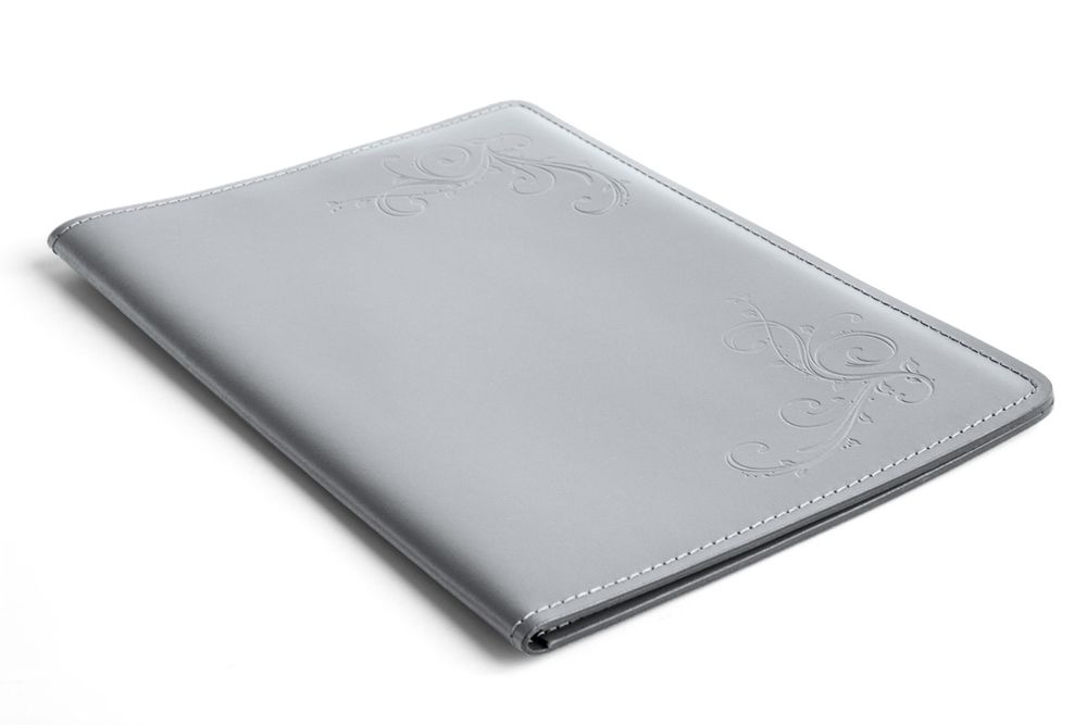 серая папка скетчбук из кожи