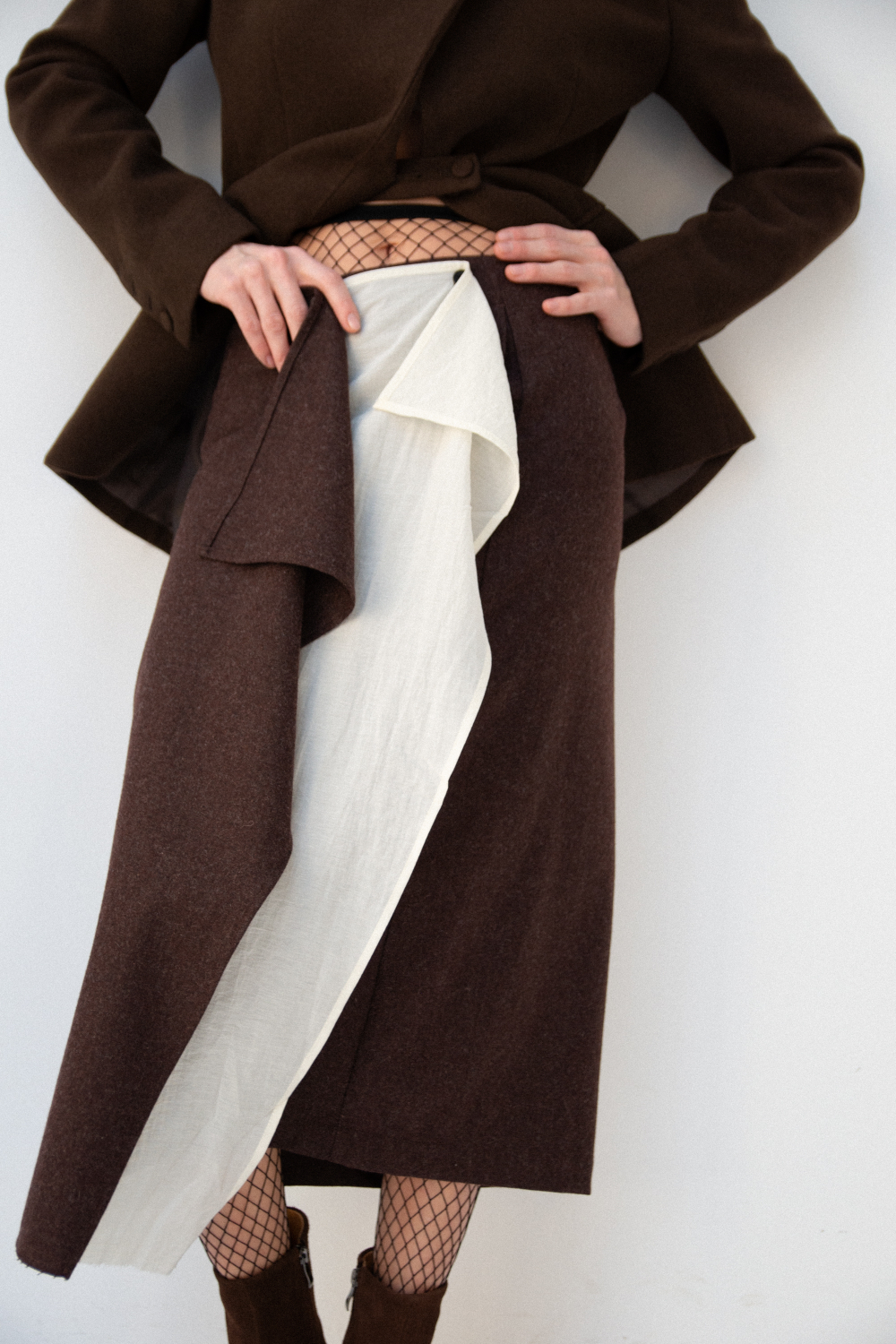 Юбка из шерсти с воланом GLORY