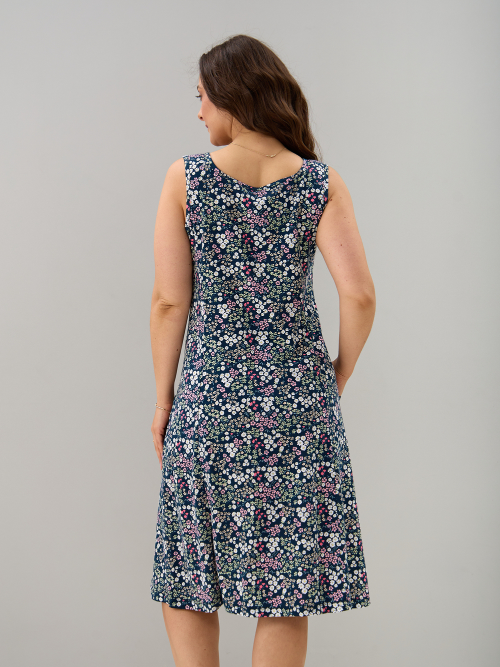 Платье П-012/синий-ромашкимаргаритки