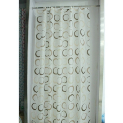 Штора для ванной комнаты полиэстер эконом 180*200 с кольцами Круги YQL-1285