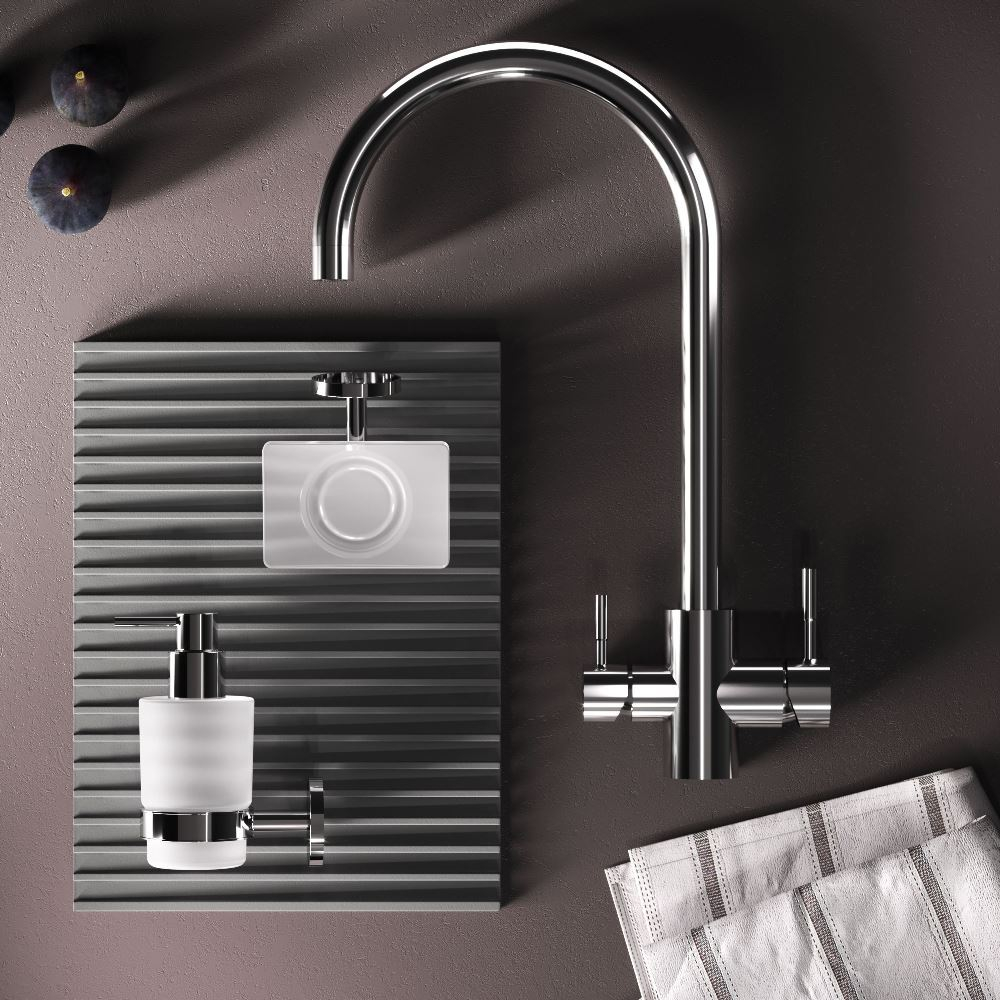 Смеситель для кухни с С-изливом с каналом для питьевой воды, хром AM.PM X-Joy S F85B07700