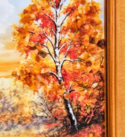 AMB-74/ 6 Картина «Красота природы» (с янтарной крошкой) дер.краш.рамка 12х15