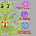 Наклейка декоративная А3 "Туалетный дракончик. Вид 1"