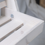 Подставка для цветов и декора напольная 3 полки из массива сосны Флорэль, деревянная этажерка для цветов на подоконник в стиле рустик, белая