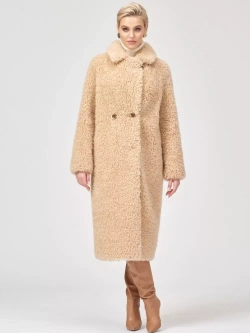 Шуба женская чебурашка тедди эко, бежевая, SilverFox