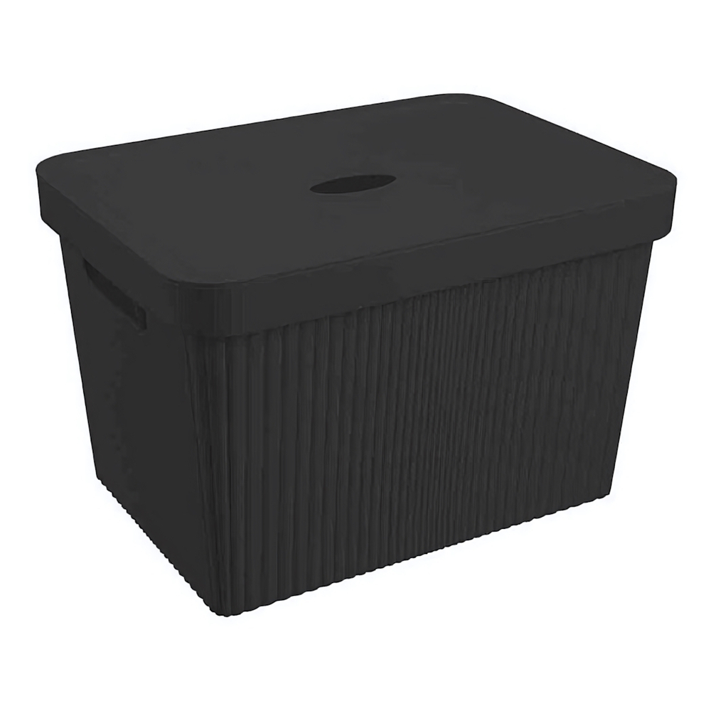 Лоток с крышкой "velvet", 380х270х249 мм, 20л (черный)