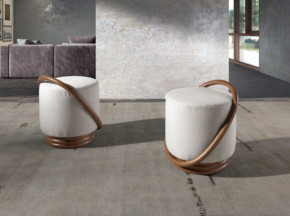 Пуф 5110/ST-21073 белый тканевый