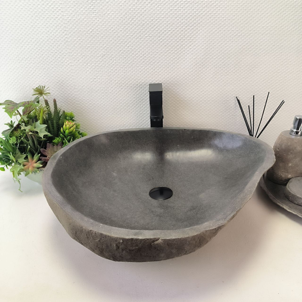 Раковина из речного камня RS-63595 (60*53*16) 0124